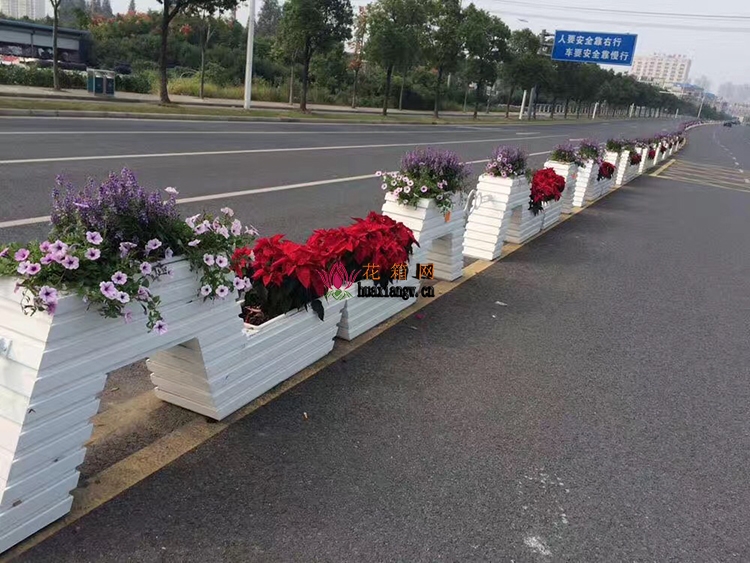 PVC花箱、pvc長條花箱、pvc道路花箱圖片