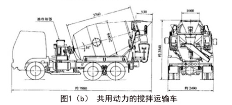 共用動(dòng)力的混凝土攪拌車